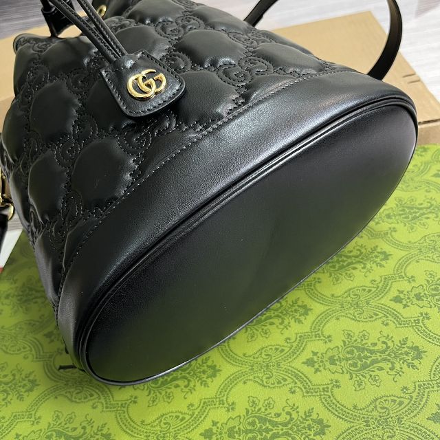 2023 GG original matelasse leather bucket bag 732448 black