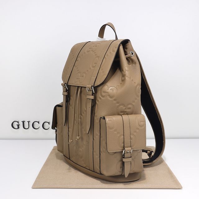GG original embossed calfskin backpack 625770 taupe