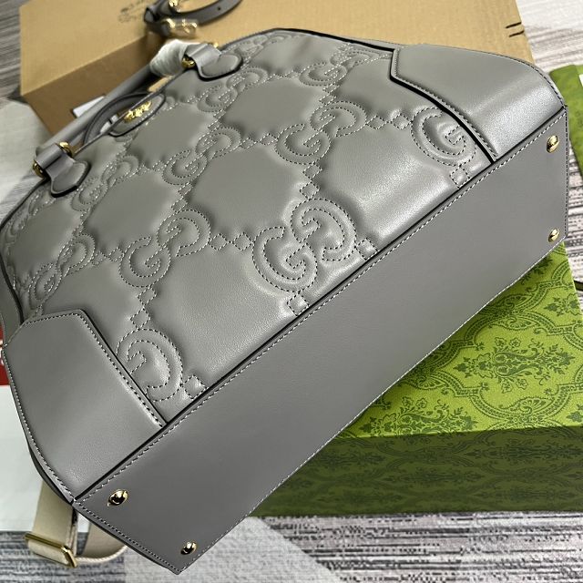 GG original matelasse leather medium tote bag 728236 grey