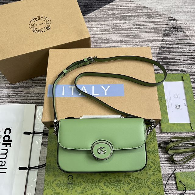 2023 GG original calfskin petite mini shoulder bag 739722 green