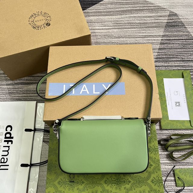 2023 GG original calfskin petite mini shoulder bag 739722 green