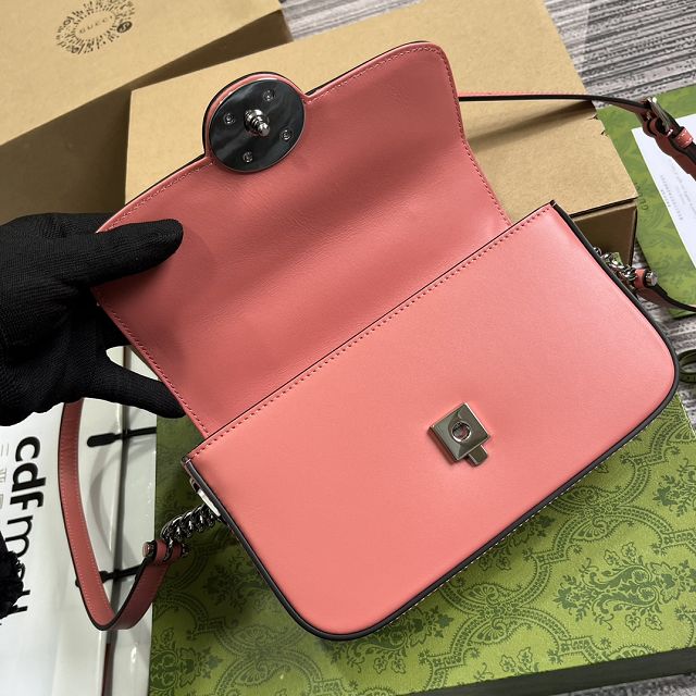 2023 GG original calfskin petite mini shoulder bag 739722 pink