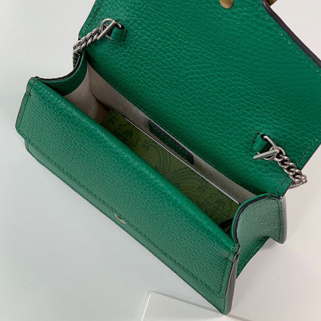 GG original calfskin dionysus mini top handle bag 752029 green