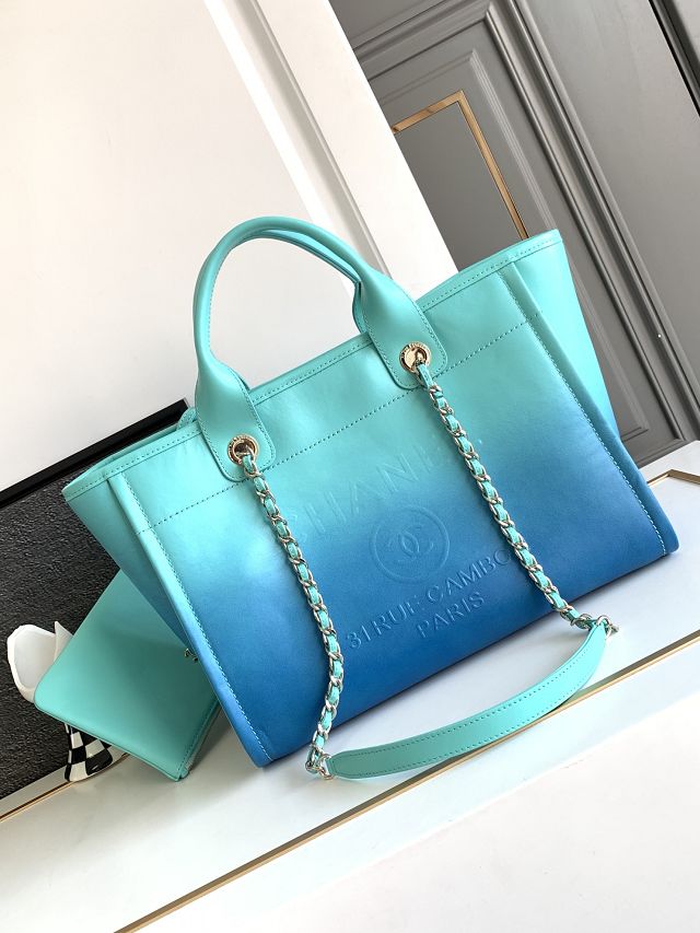 CC original calfskin small shopping bag AS3257 blue