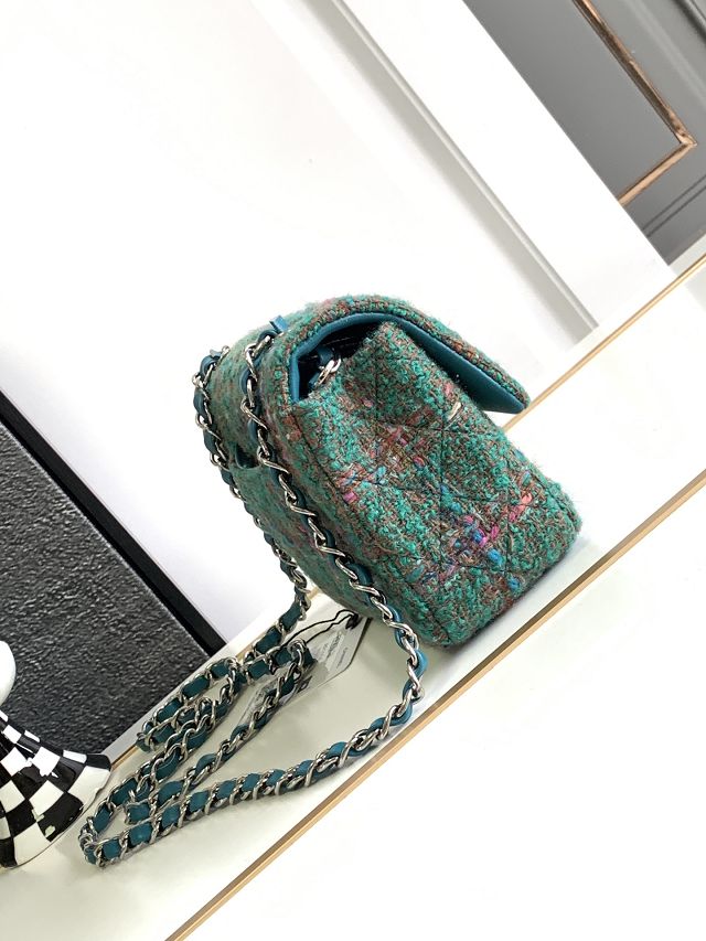 CC original tweed mini flap bag A69900 green