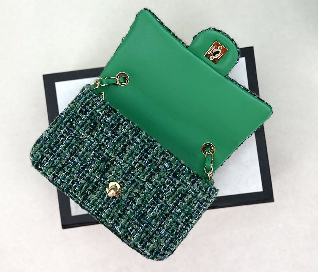 CC original tweed mini flap bag A69900 green