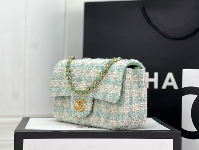 CC original tweed mini flap bag A69900 light green