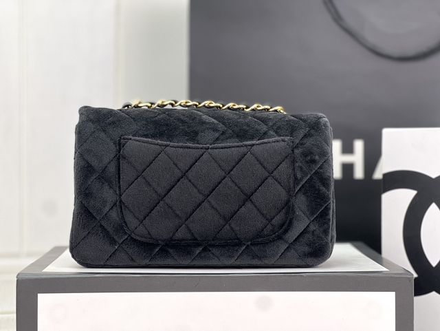 CC original velvet mini flap bag A69900 black