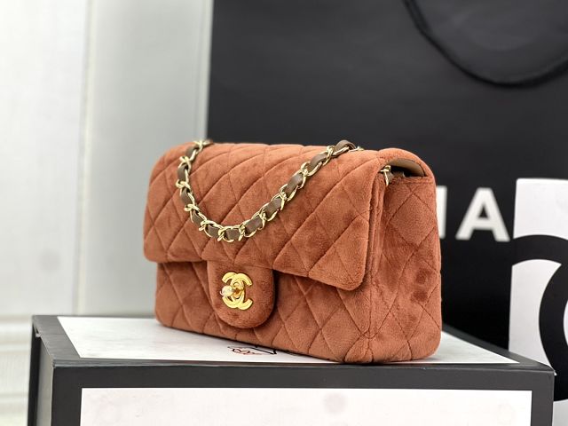 CC original velvet mini flap bag A69900 brown