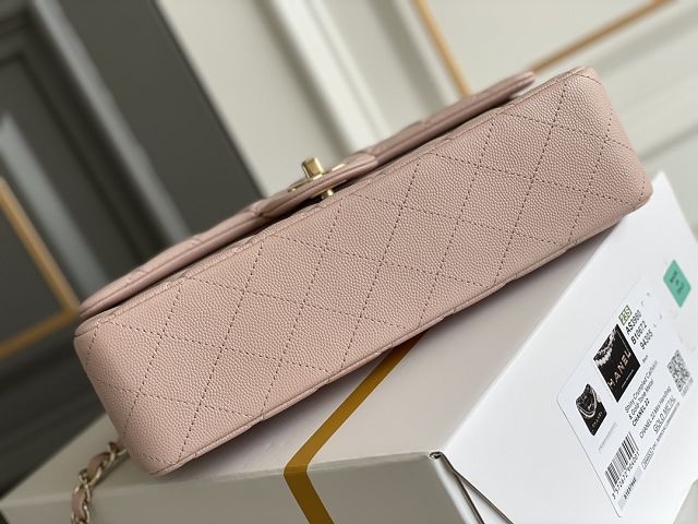 CC original grained calfskin medium flap bag A01112 light pink