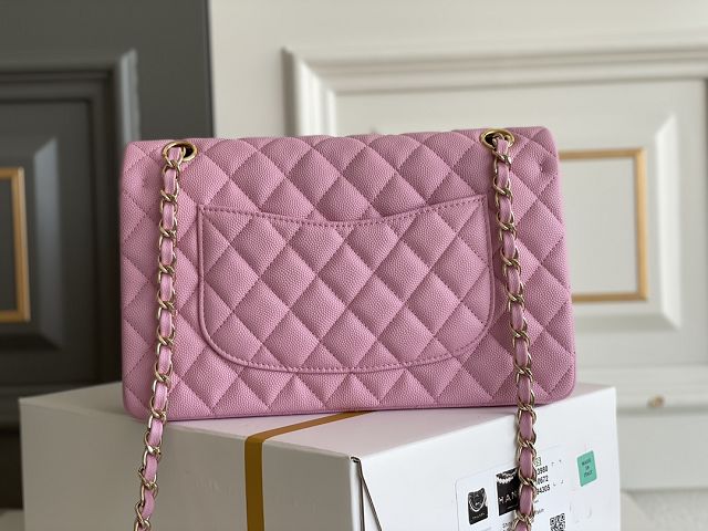 CC original grained calfskin medium flap bag A01112 pink