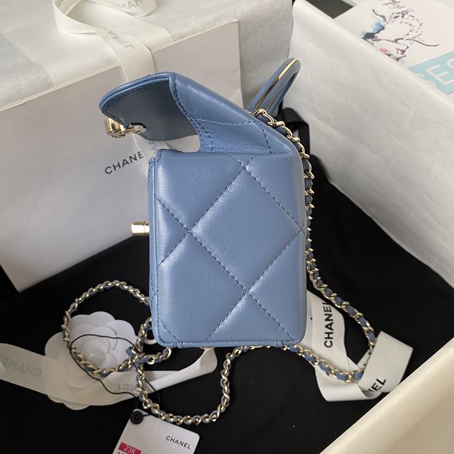 2024 CC original calfskin mini box bag AS4469 blue