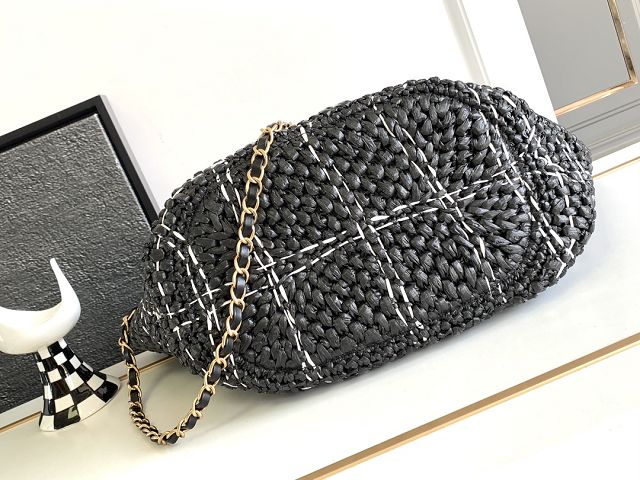 2024 CC original raffia shopping bag AS3786 black