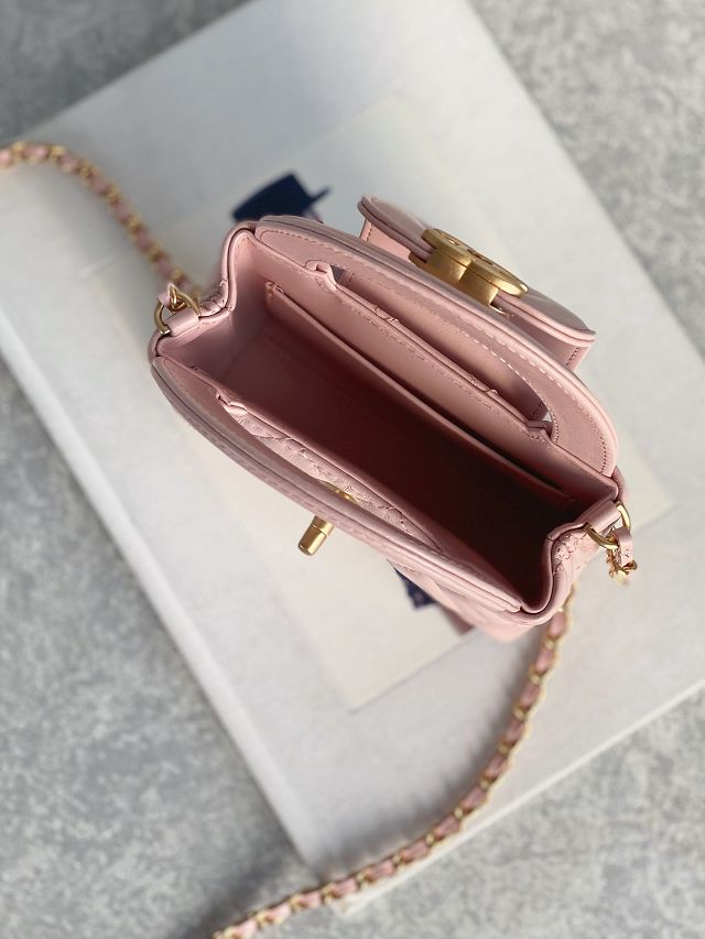 CC original aged calfskin clutch with chain AP3435 light pink