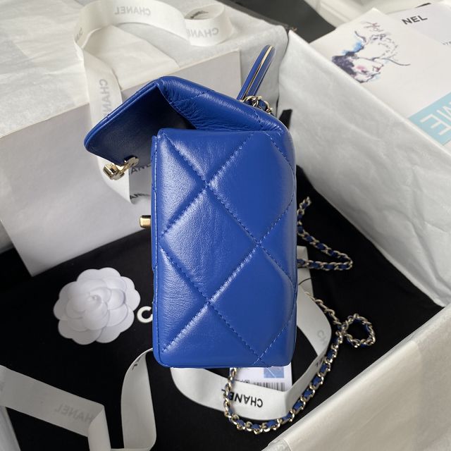 2024 CC original calfskin small box bag AS4470 royal blue