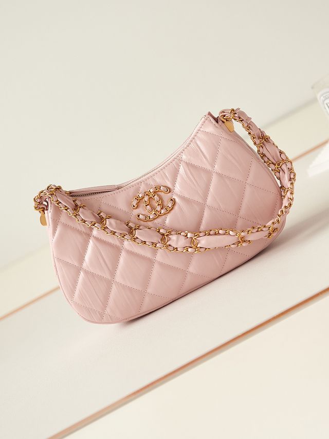 2024 CC original crumpled calfskin shoulder bag AS4422 pink