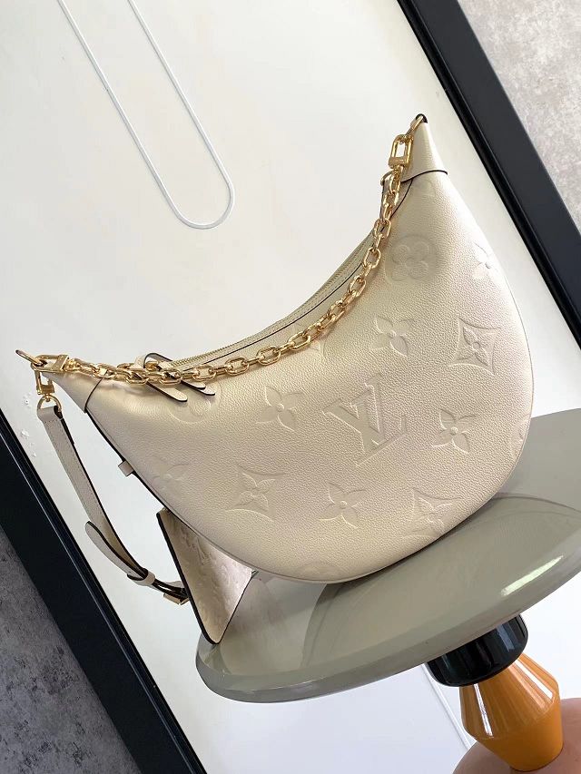 2024 Louis vuitton original calfskin loop hobo bag M46739 white