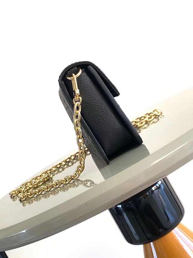 2024 Louis vuitton original calfskin wallet on chain metis M82637 black