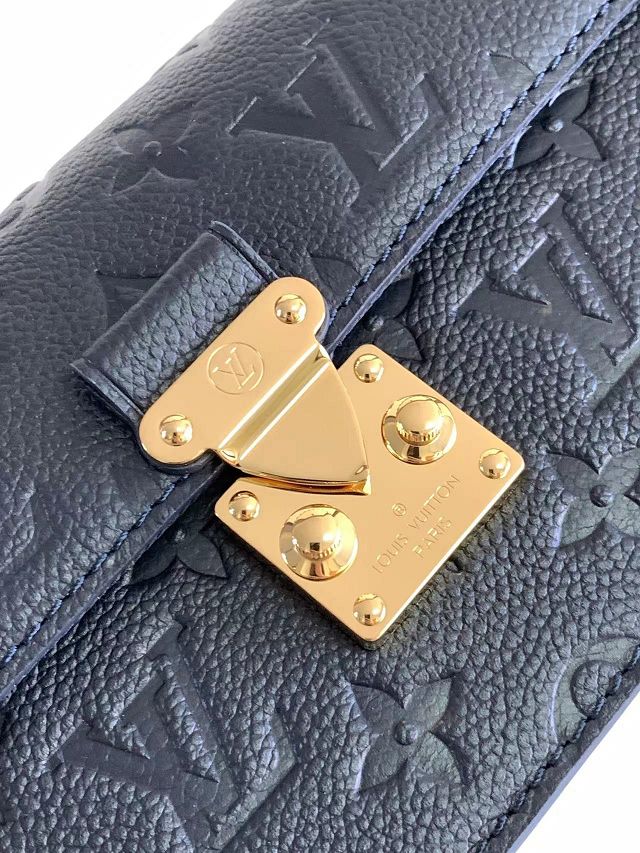 2024 Louis vuitton original calfskin wallet on chain metis M82671 navy blue