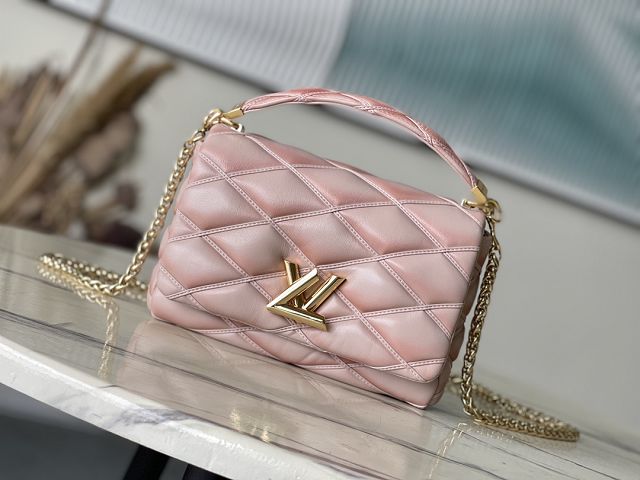 2024 Louis vuitton original lambskin GO-14 medium handbag M23568 pink