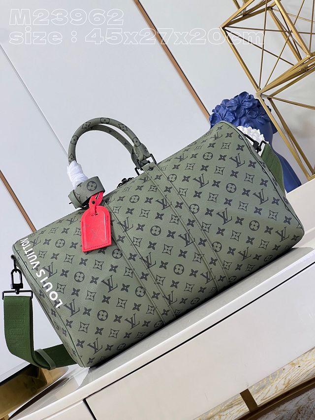 Louis vuitton original monogram canvas keepall 45 M23962 green