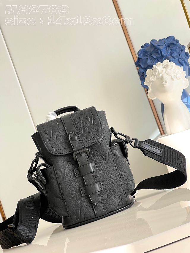 Louis vuitton original calfskin nano christopher backpack M82766 black