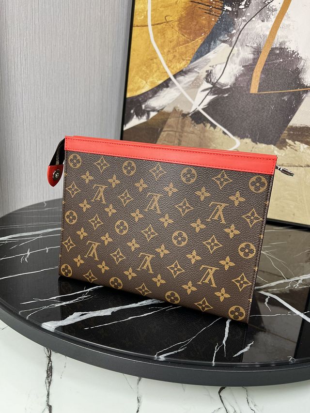 Louis vuitton original monogram canvas voyage pochette M82857 red