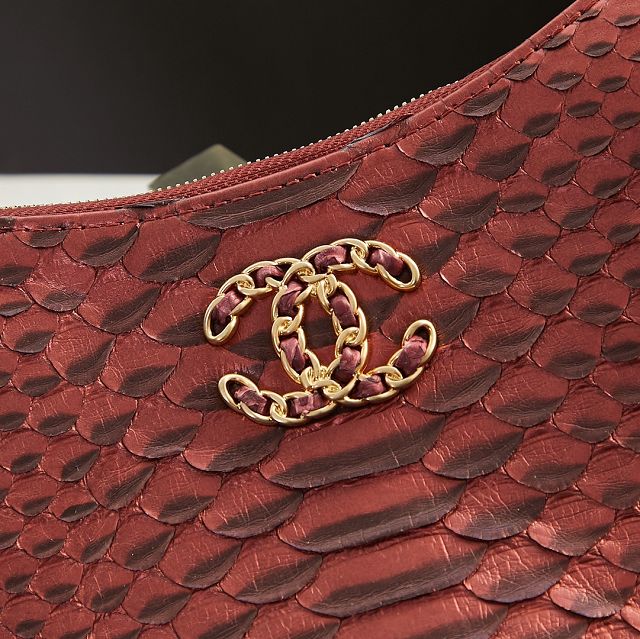 CC original python leather shoulder bag AS4422 bordeaux