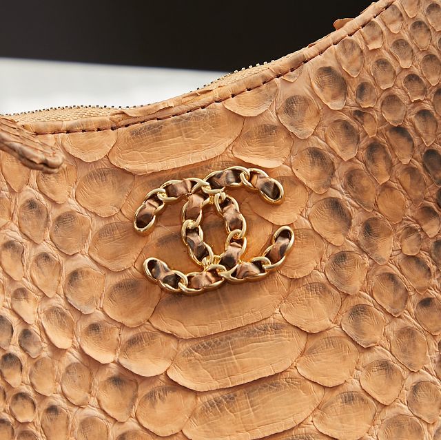 CC original python leather small shoulder bag AS4188 apricot