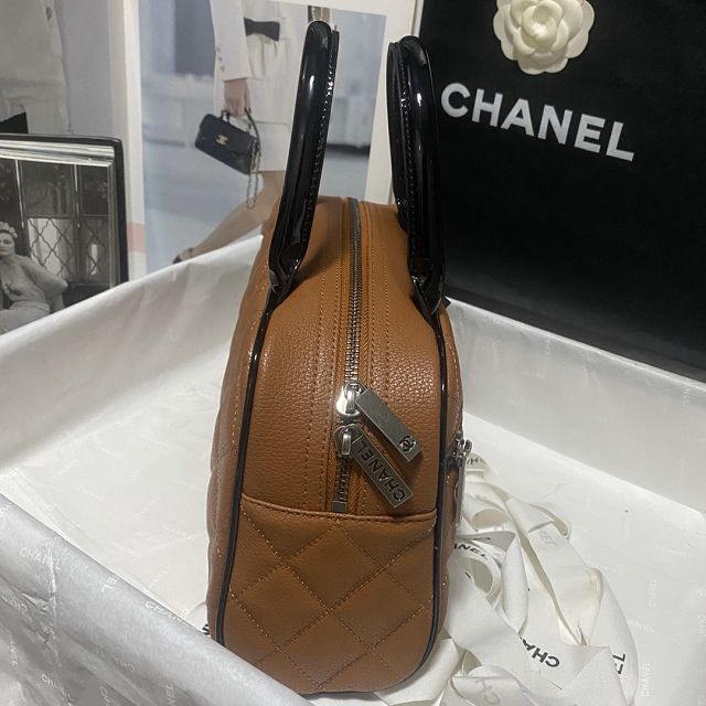 2024 CC original grained calfskin top handle bag AS3034 black&brown