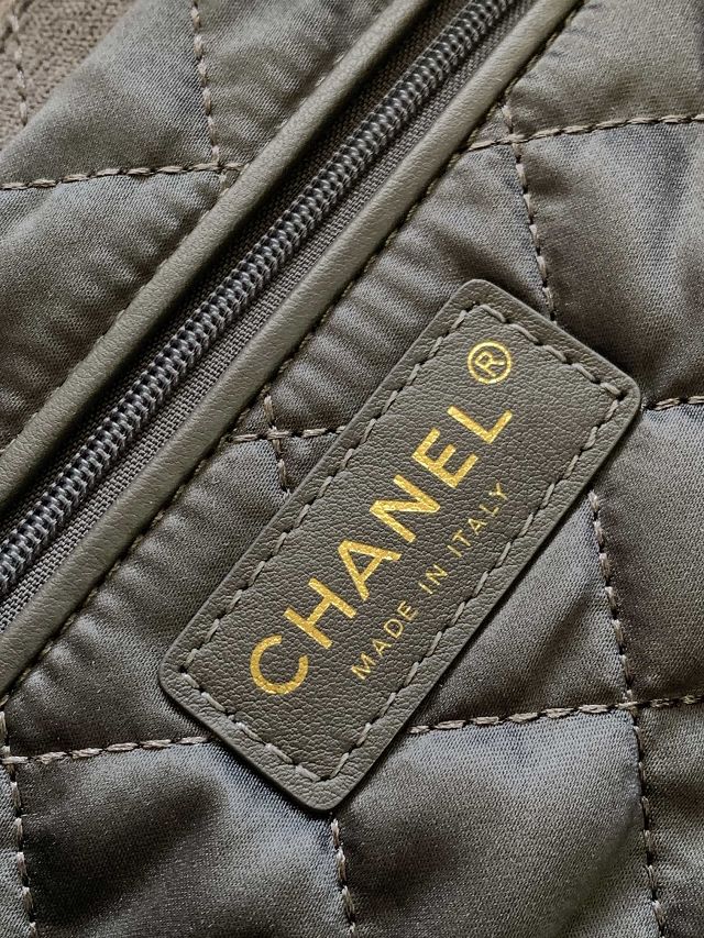 2024 CC original cashmere jacquard 22 small handbag AS3260 grey