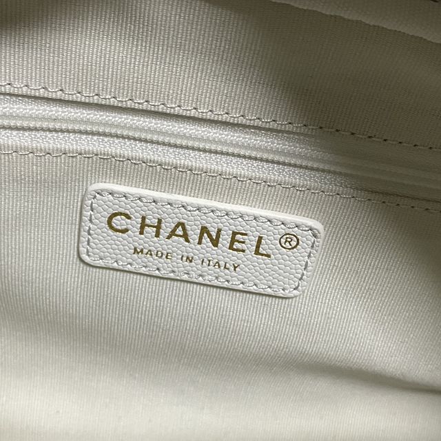 2024 CC original grained calfskin top handle bag AS3034 white