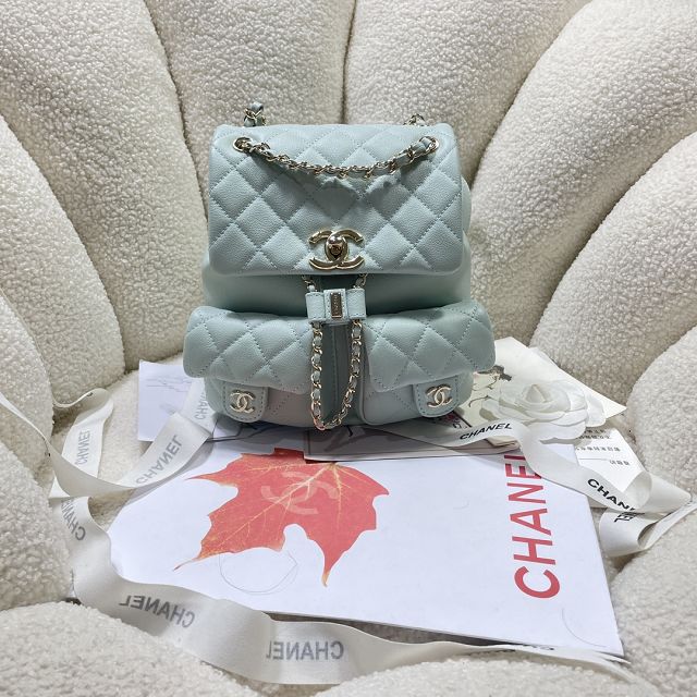 CC original calfskin backpack AS3860 light blue