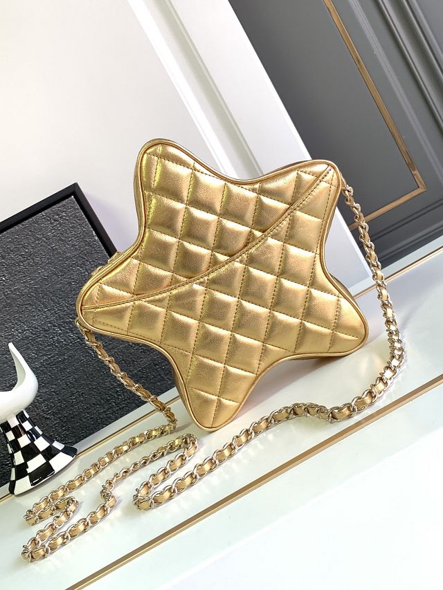 2024 CC original lambskin star handbag AS4579 gold
