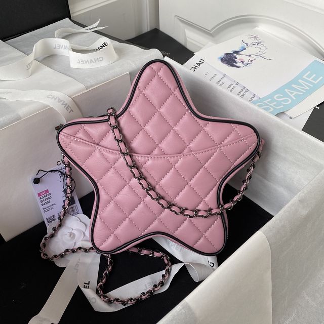 2024 CC original lambskin star handbag AS4579 pink