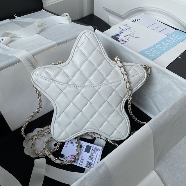 2024 CC original lambskin star handbag AS4579 white
