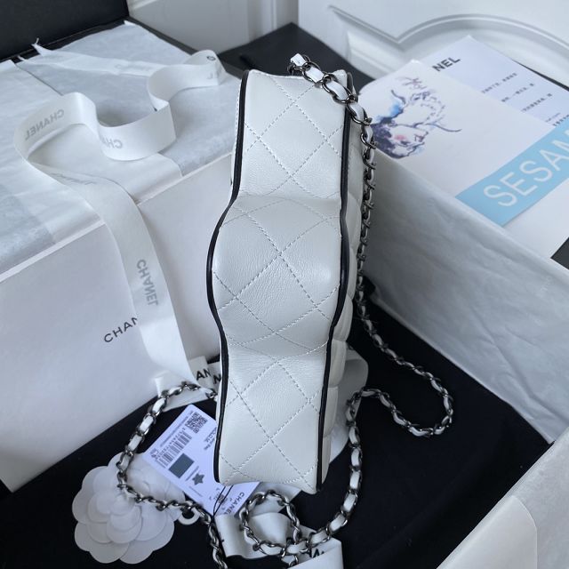 2024 CC original lambskin star handbag AS4579 white&black