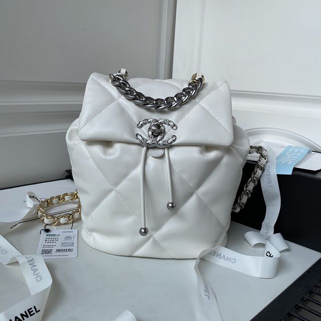 2024 CC original lambskin 19 backpack AS4223 white