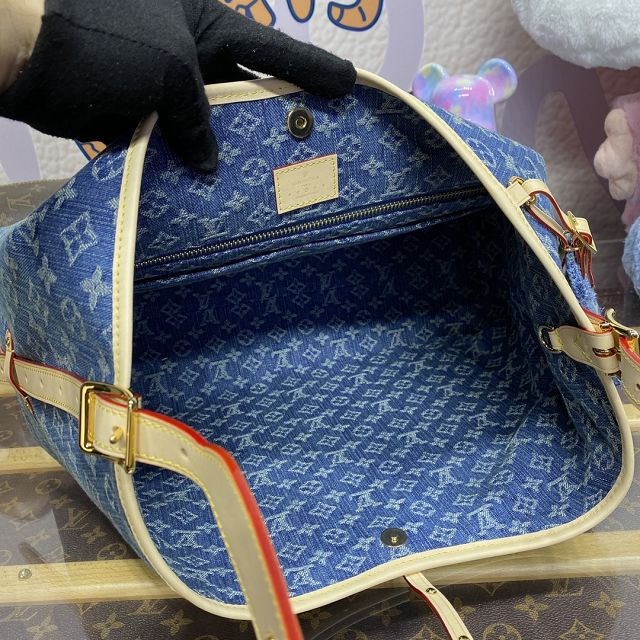 Louis vuitton original denim carryAll MM M46855 blue