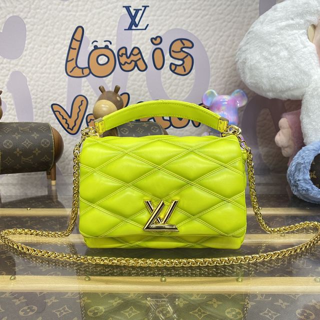 Louis vuitton original lambskin GO-14 medium handbag M22891 lemon