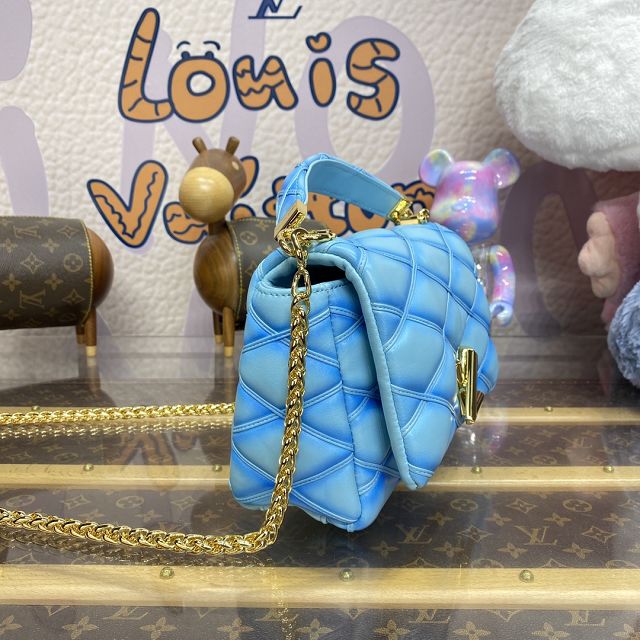 2024 Louis vuitton original lambskin GO-14 medium handbag M24185 blue