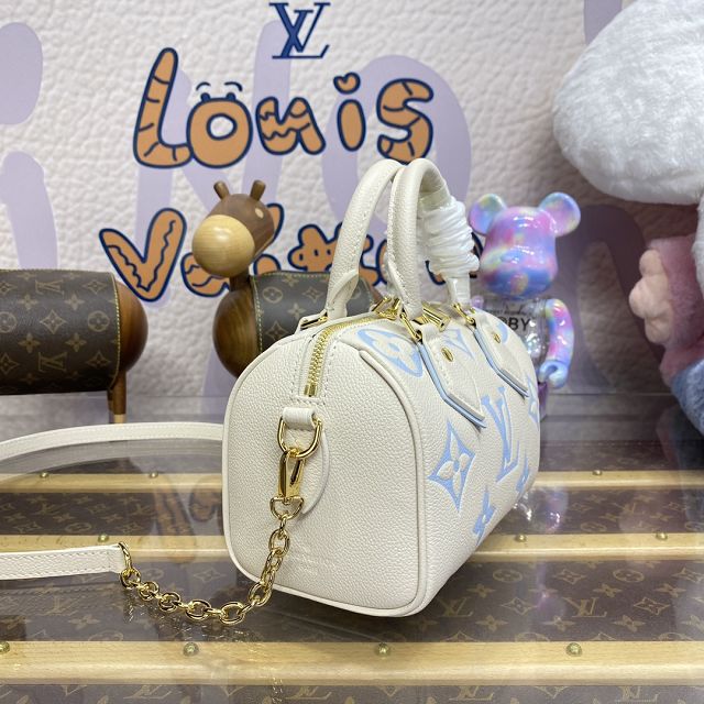 Louis vuitton original calfskin speedy 20 M46886 white&blue