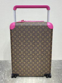 Louis vuitton original monogram canvas horizon 55 rolling luggage M10267 rose red