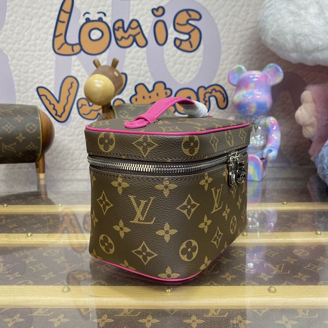 Louis vuitton original monogram mini nice cosmetic case M46767 pink