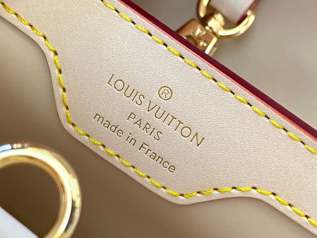 Louis vuitton original tweed capucines BB handbag M21103 apricot