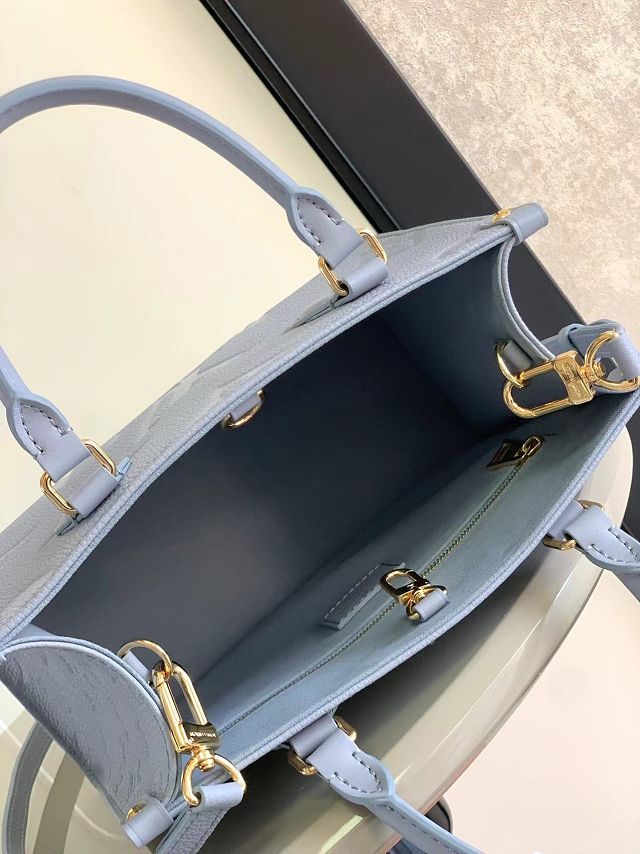 Louis vuitton original calfskin onthego pm M45653 light blue