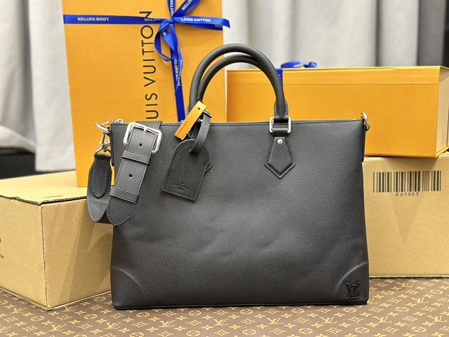Louis vuitton original calfskin slim briefcase M30978 black	