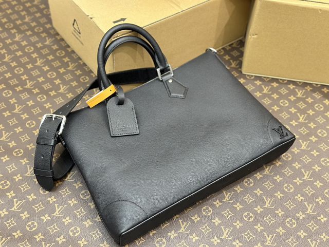 Louis vuitton original calfskin slim briefcase M30978 black	