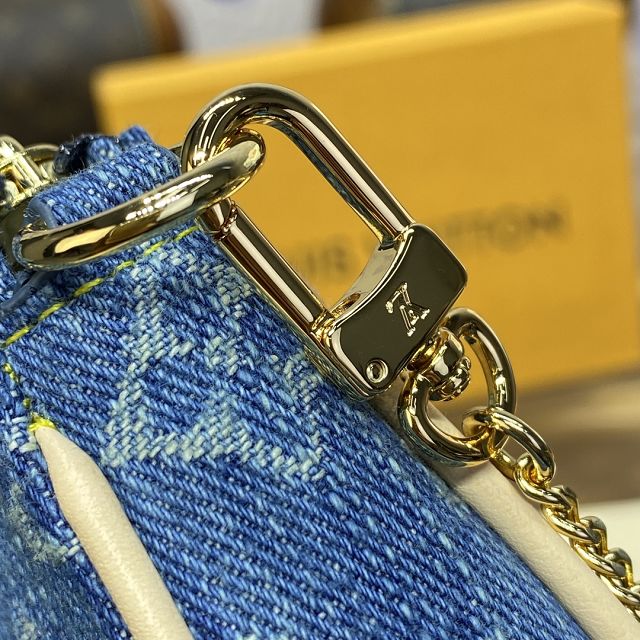 Louis vuitton original denim mini pochette M82960 blue