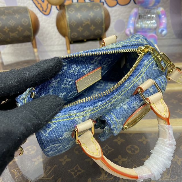 Louis vuitton original denim nano speedy M82950 blue